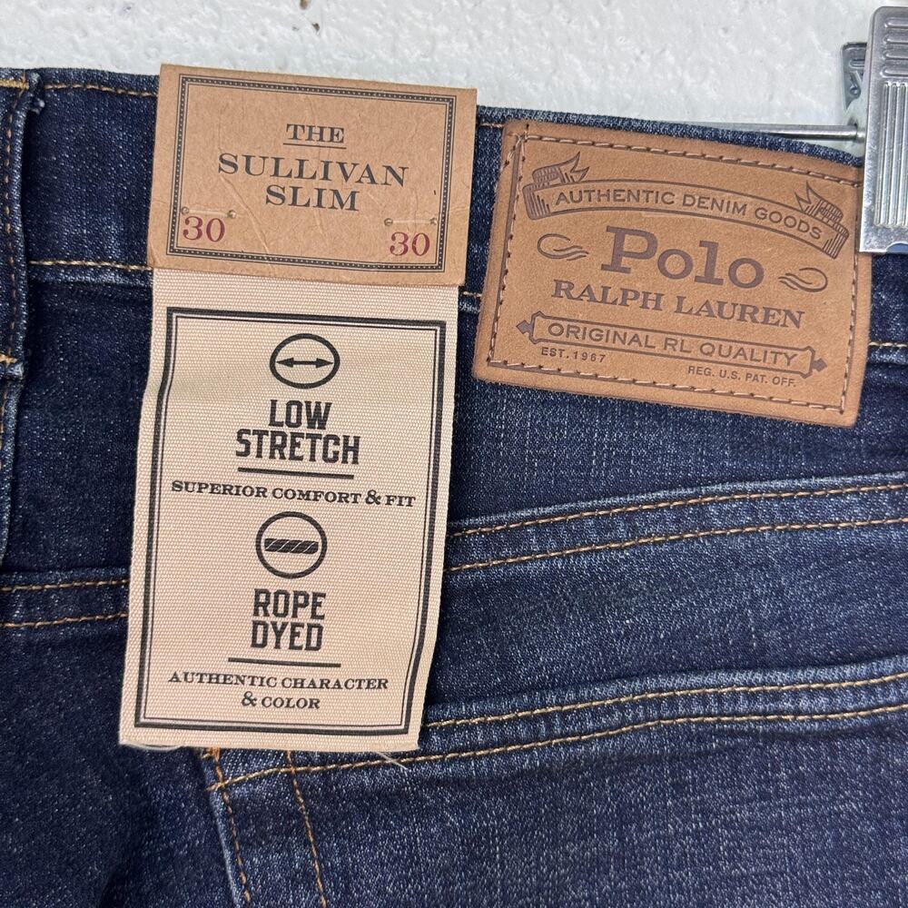 Polo Ralph Lauren Jeans Mens 30 X 30 The Sullivan Slim Dark Wash Stretch Denim - Picture 6 of 10